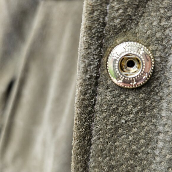 Barn Jacket Suede Jacket-Olive Green Isaac Mizrahi - Picture 6 of 12